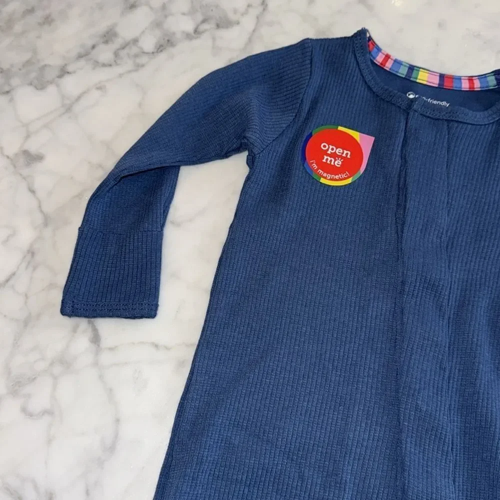 NWT MAGNETIC ME RIBBED BLUE FOOTIE